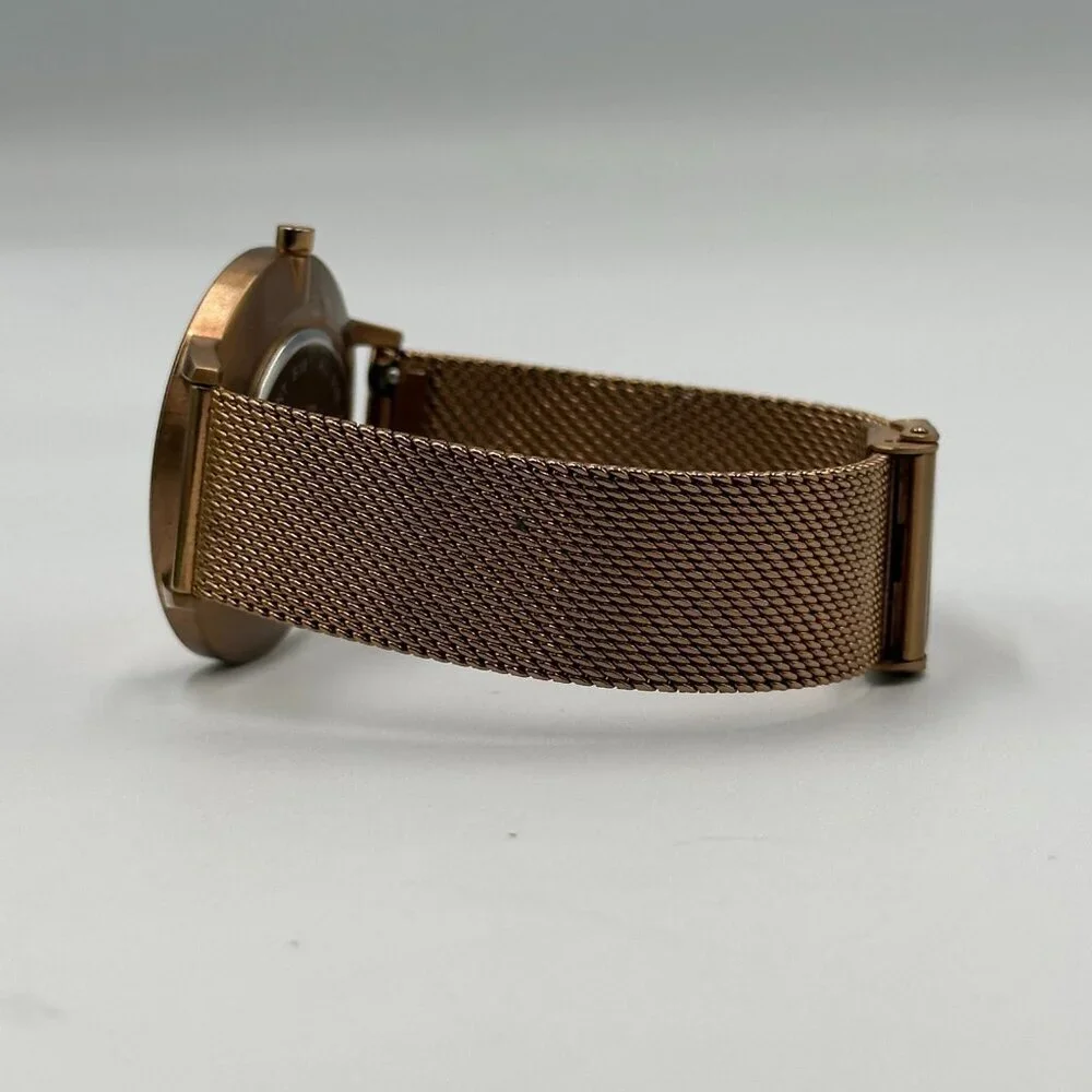MVMT Hermosa Watch Women Rose Gold Tone 38MM Dial Mesh Band New Battery 8.5